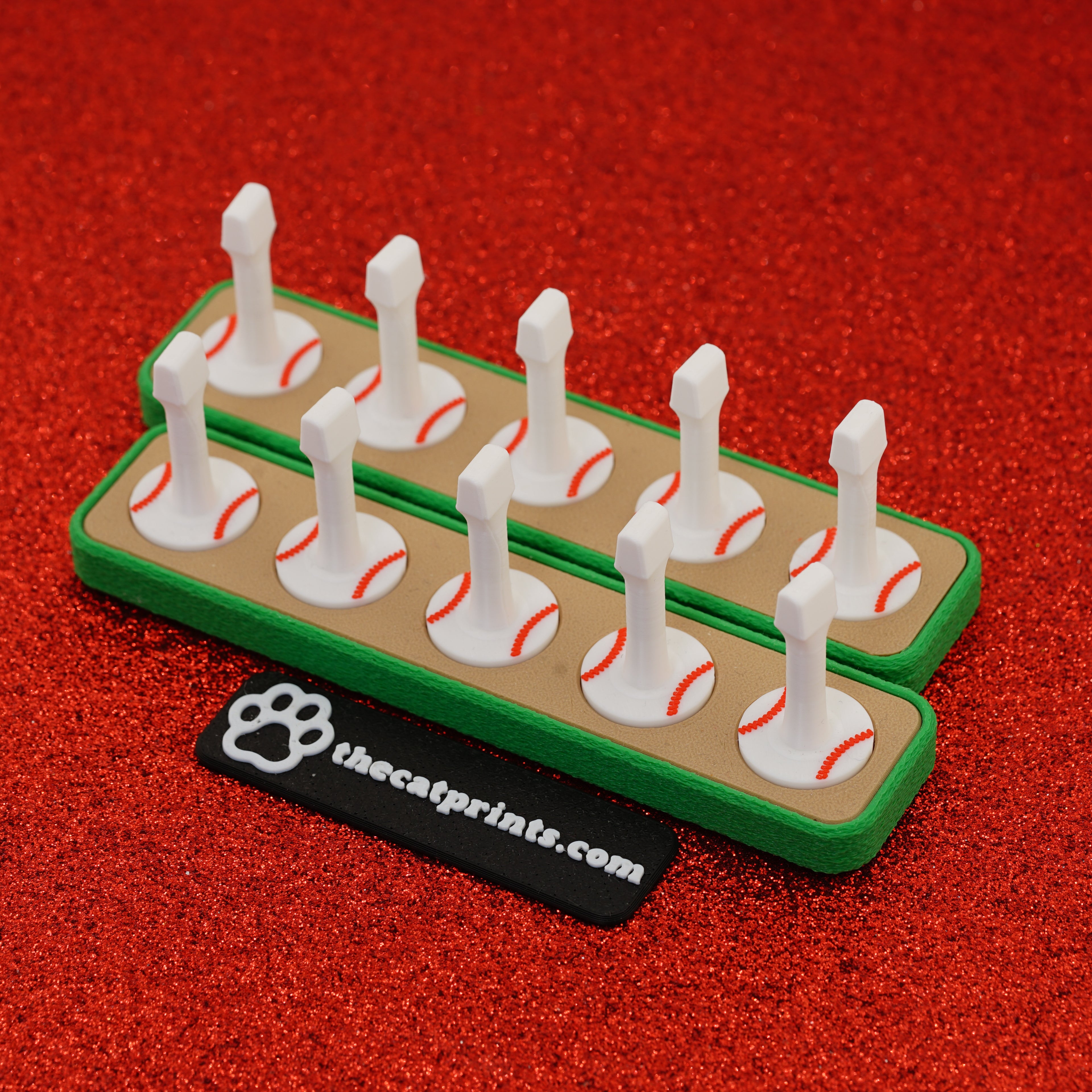 Baseballs magnetic stands for press-on nails!